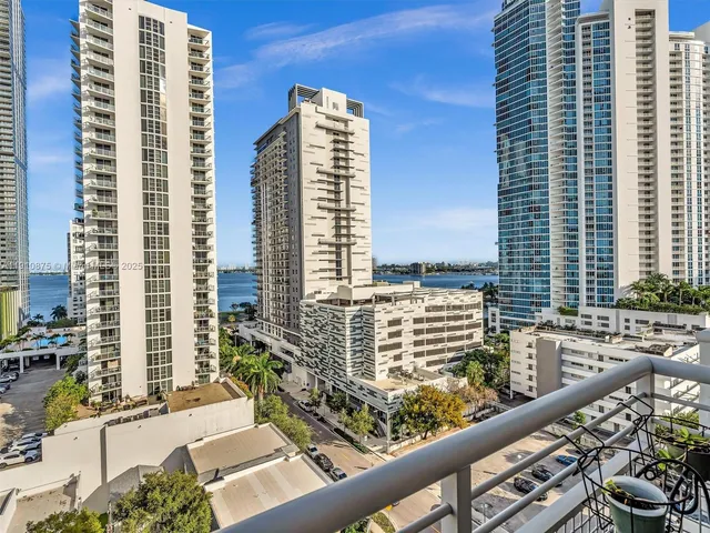 a view of balcony with a potted plant