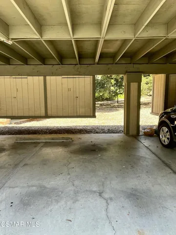 a view of a garage