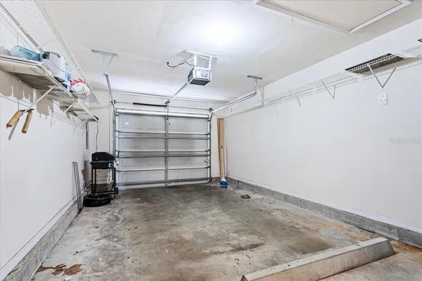 a view of a room with racks