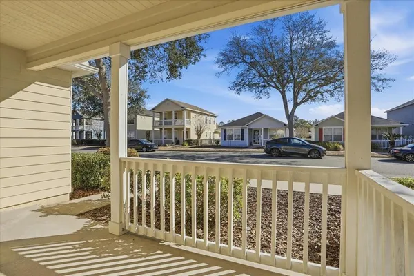 a view of a house with a large window