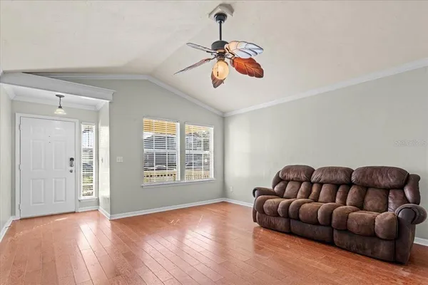 a living room with furniture
