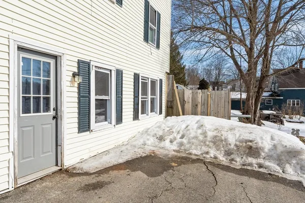 a view of a backyard of a house