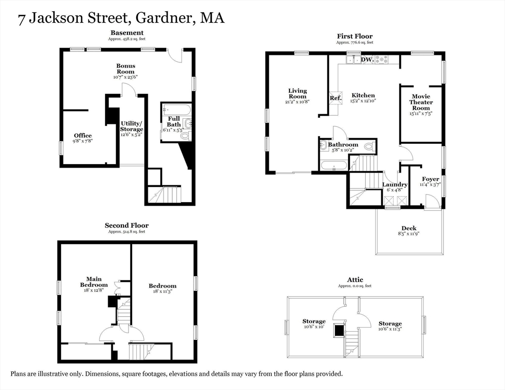 7 Jackson Street Gardner, MA 01440 - Photo 24 of 24 a picture of a floor plan