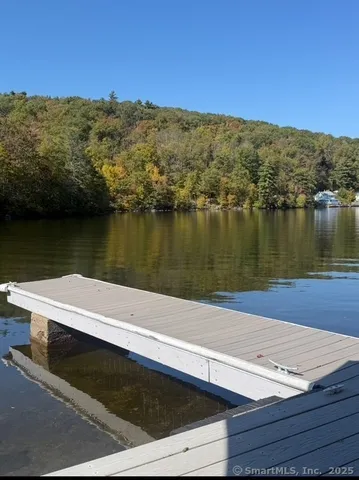 a view of a lake with houses