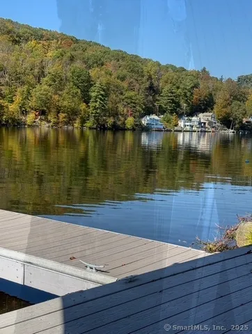 a view of a lake with a mountain view