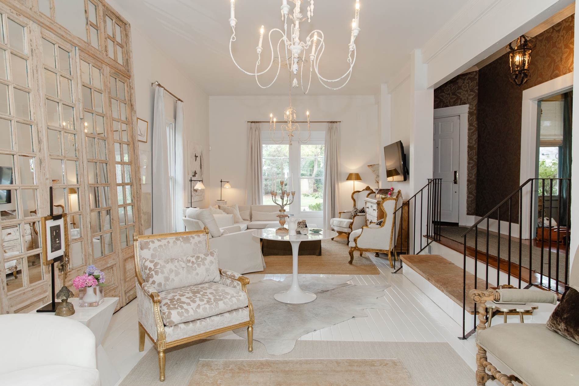 232 West Poplar Avenue Collierville, TN 38017 - Photo 6 of 36 Great room featuring suspended lighting and stairway, wood flooring, tons of space and natural light