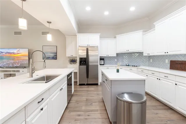 a bedroom with a bed and furniture