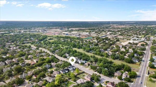 an aerial view of multiple house