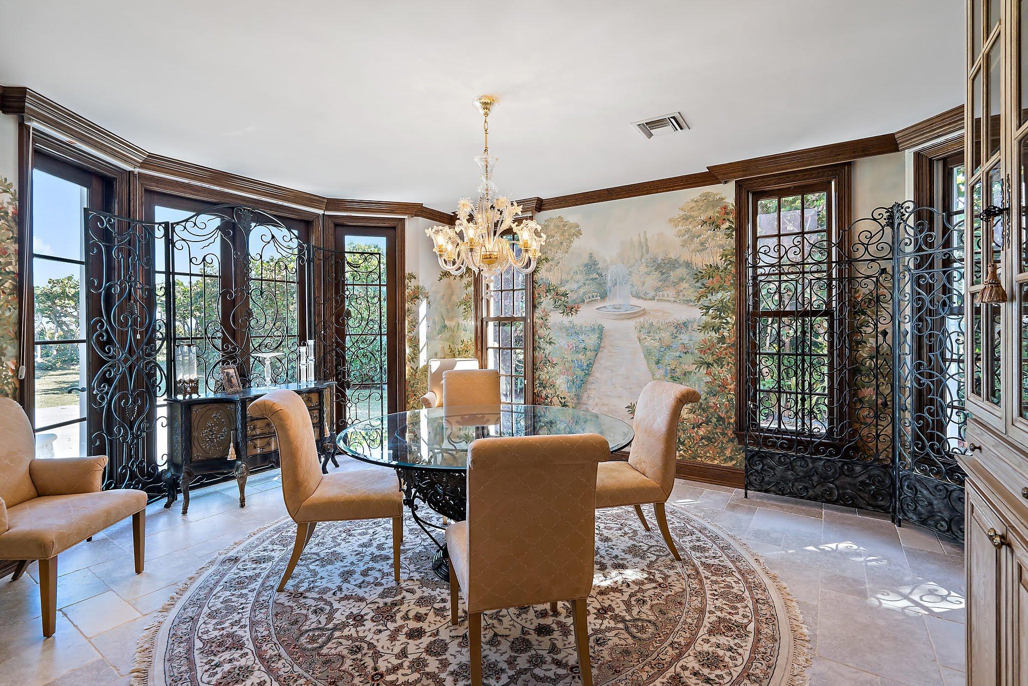 19 North Beach Road Hobe Sound, FL 33455 - Photo 19 of 75 Dining room with exquisite mural