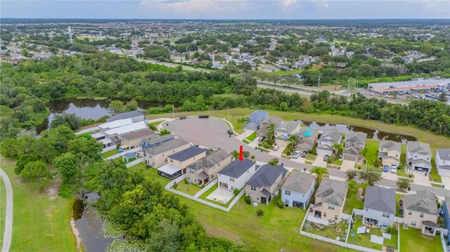 an aerial view of multiple house