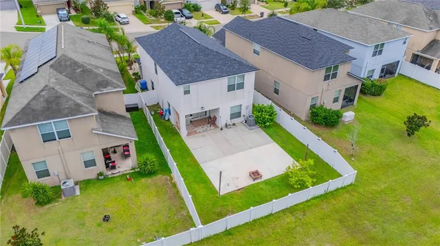 an aerial view of a house