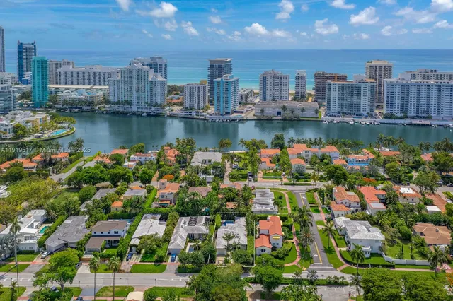 a view of a city with a lake