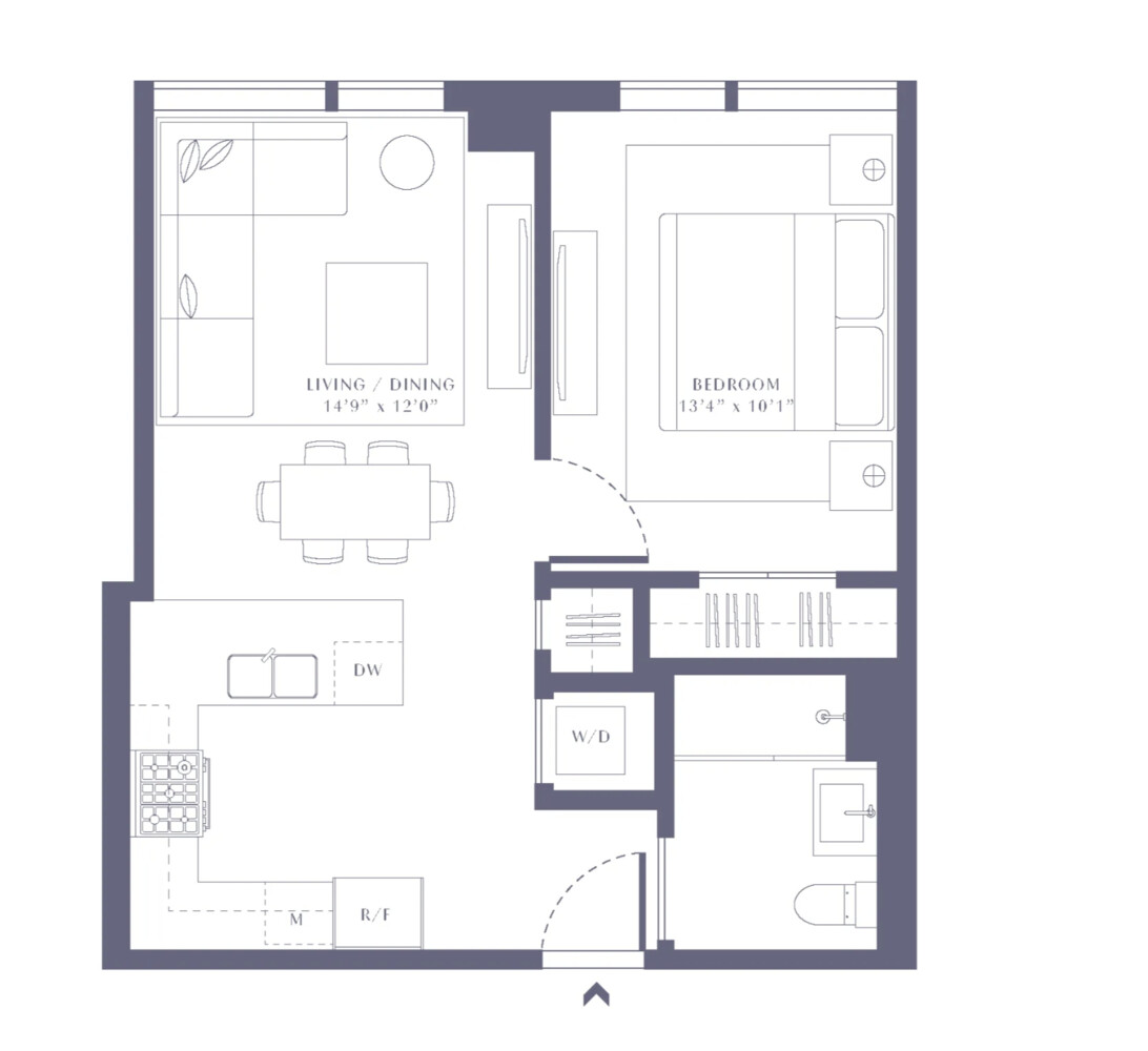 11-36 45th Road, Unit 403A Queens, NY 11101 - Photo 15 of 15 a picture of a bench in a white refrigerator