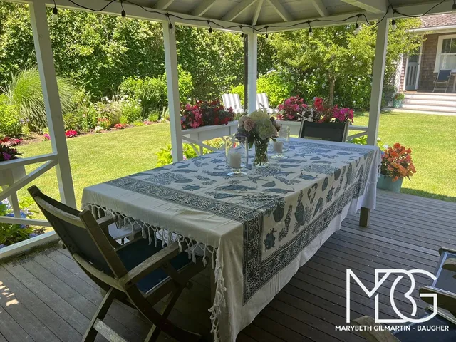 a view of a flowers in front of a house with a large garden