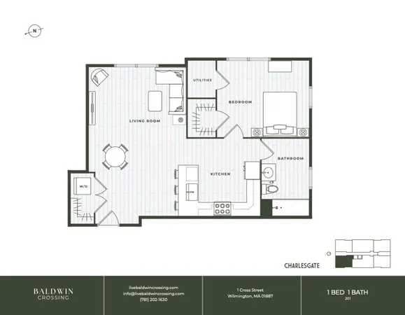 $523,475 | 7 Cross Street, Unit 201, Wilmington, MA 01887