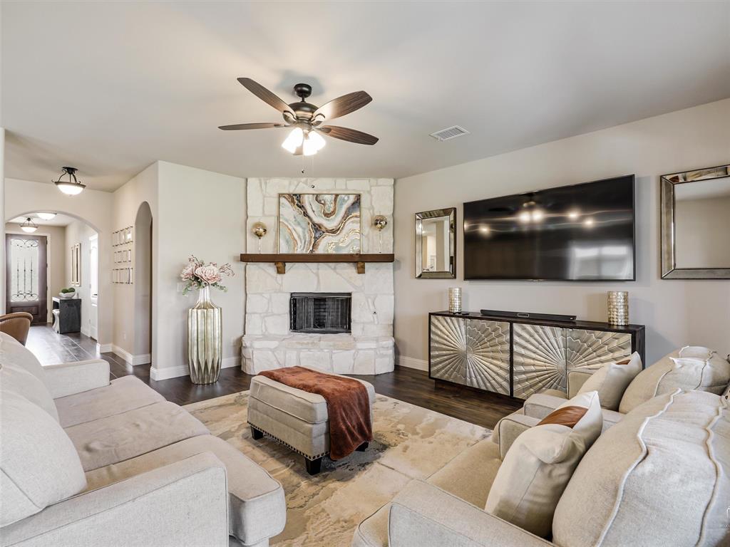 1216 Tree Shadow Lane Anna, TX 75409 - Photo 12 of 37 a living room with furniture and a flat screen tv