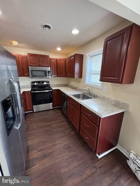 175 Valley Circle Newark, DE 19711 - Photo 3 of 17 a kitchen with stainless steel appliances granite countertop a sink a stove a microwave a refrigerator and cabinets