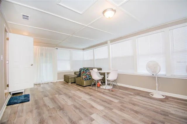 a living room with furniture