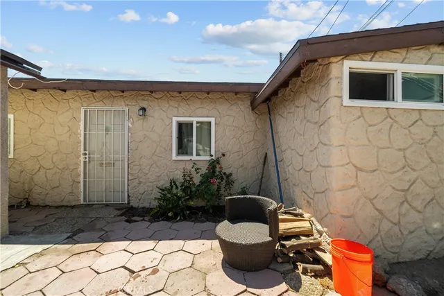 a outdoor space with a potted plant