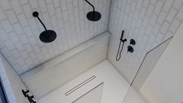 a bathroom with a shower