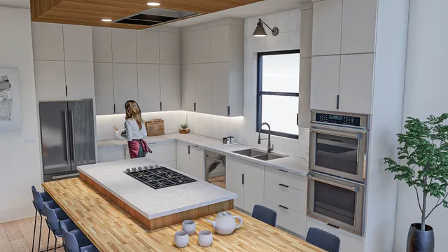 a kitchen with a stove a sink and a refrigerator