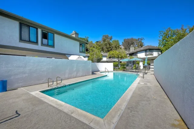 an outdoor view with patio