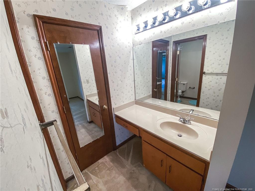 207 Charmant Road Lumberton, NC 28358 - Photo 15 of 24 a bathroom with a sink vanity and mirror