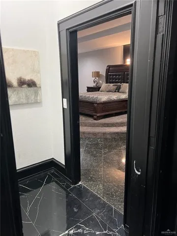 a bathroom with a mirror