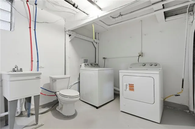a utility room with a washer and dryer