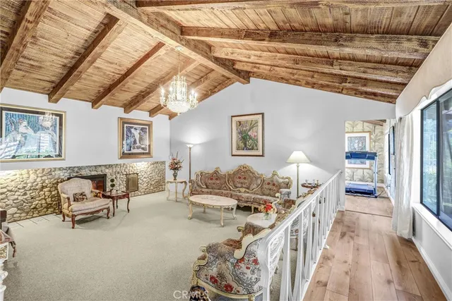 a living room with furniture