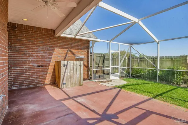 a view of a backyard with a small cabin