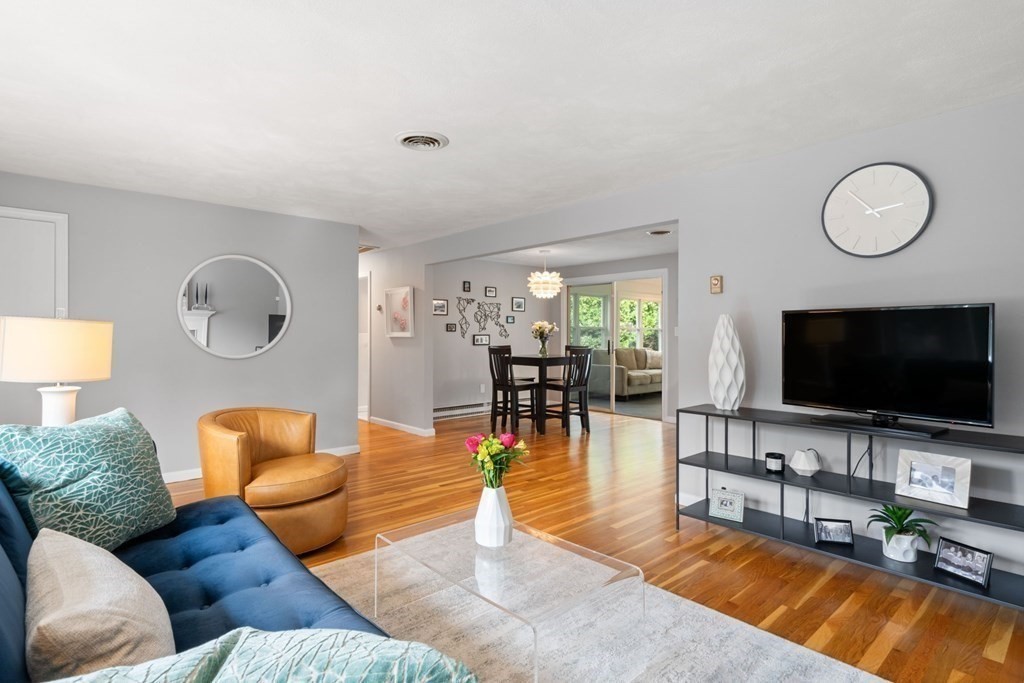 4 Rayner Circle Stoneham, MA 02180 - Photo 4 of 27 a living room with furniture and a flat screen tv