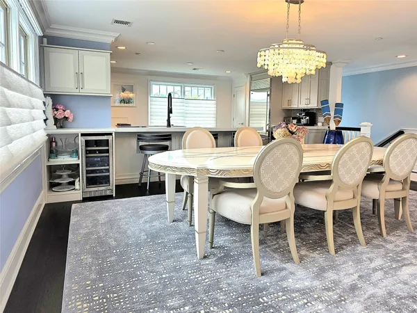 a view of a dining room and livingroom view