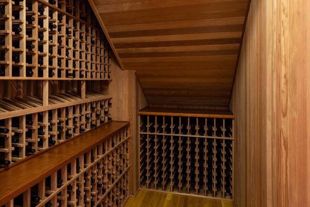 a view of balcony with wooden floor