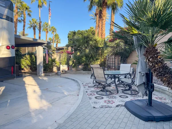 a outdoor space with furniture