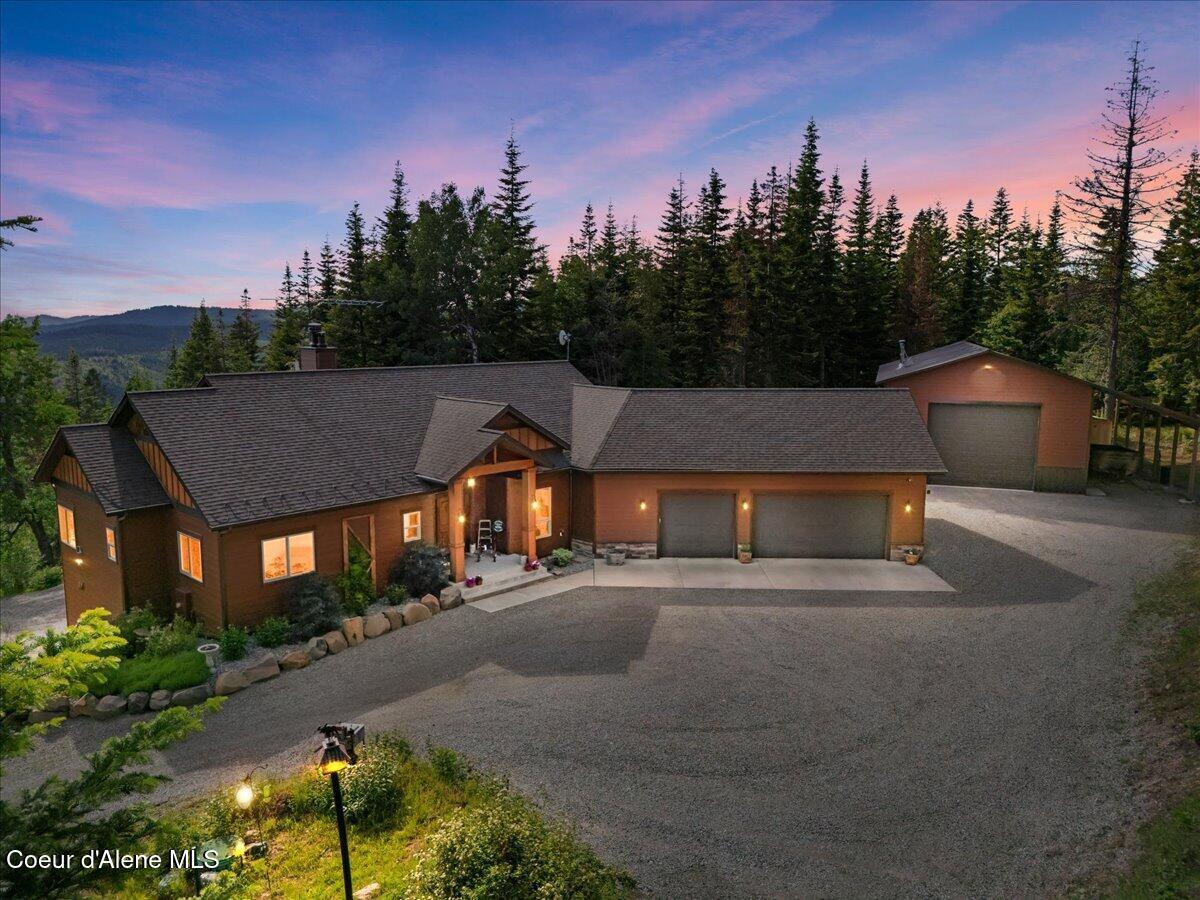 17378 North Freddi Road Rathdrum, ID 83858 - Photo 1 of 83 01-Aerial Twilight Front of Home