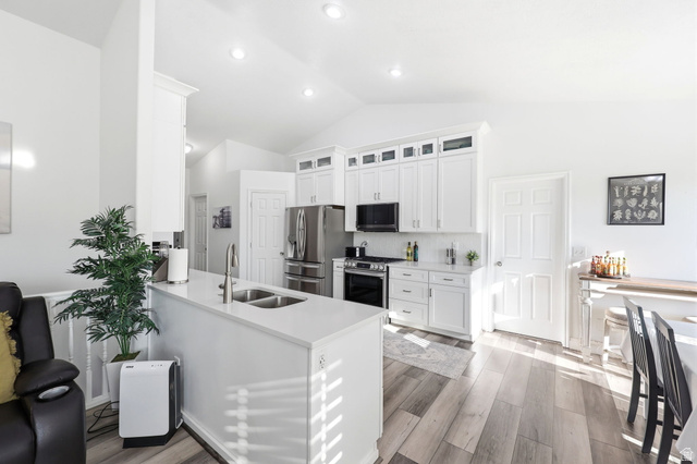 1816 River Bottom Road Springville, UT 84663 - Photo 6 of 37 Bright kitchen with vaulted ceiling and recessed lighting