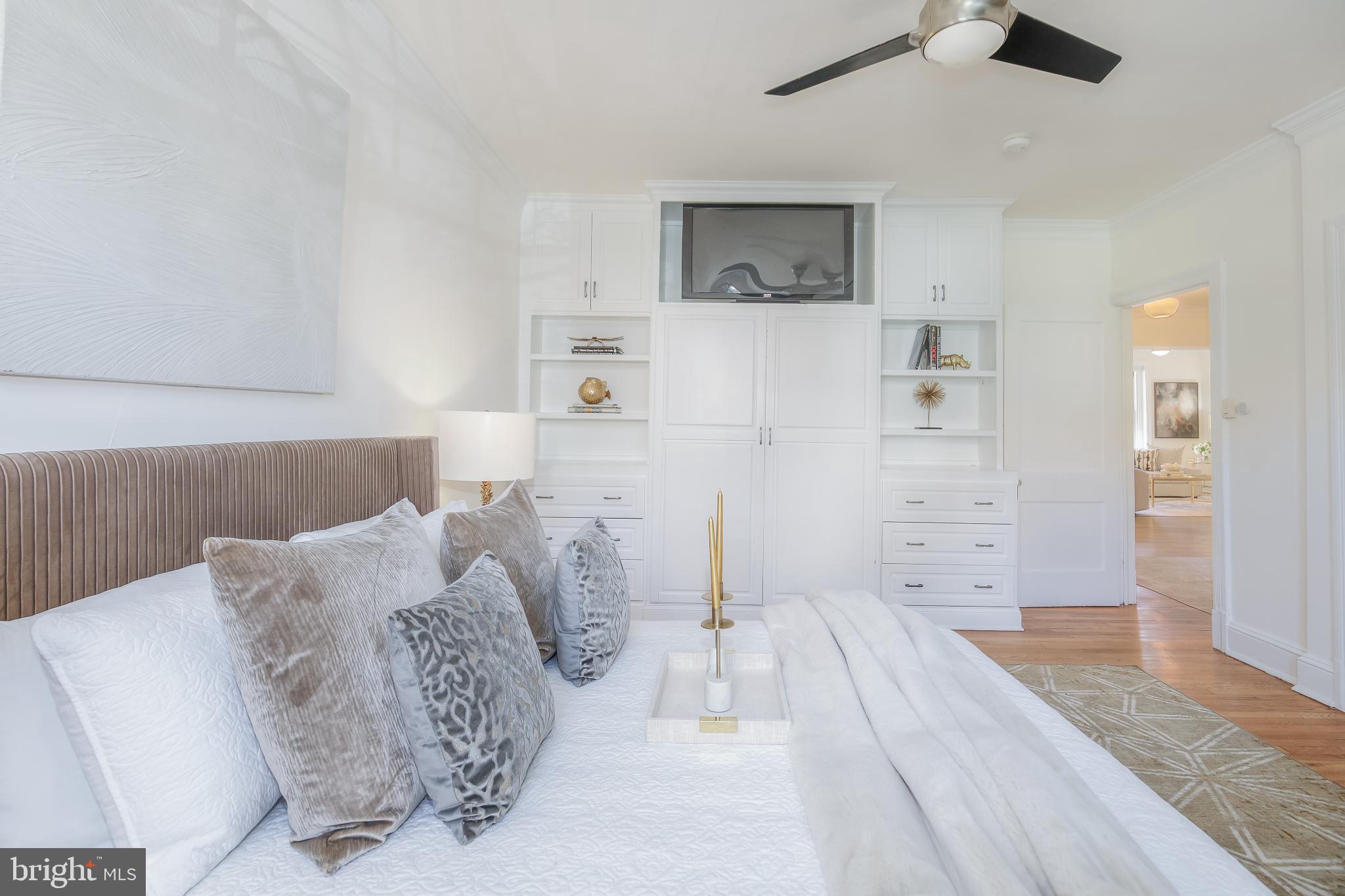 1954 Columbia Road Northwest, Unit 201 Washington, DC 20009 - Photo 23 of 41 Serene primary bedroom with modern elegance.