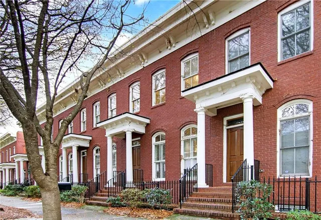 front view of a brick building