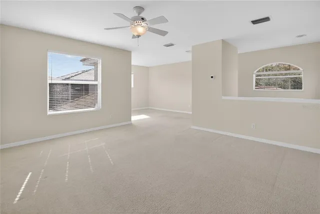 an empty room with a window