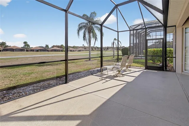 a building outdoor space with patio furniture