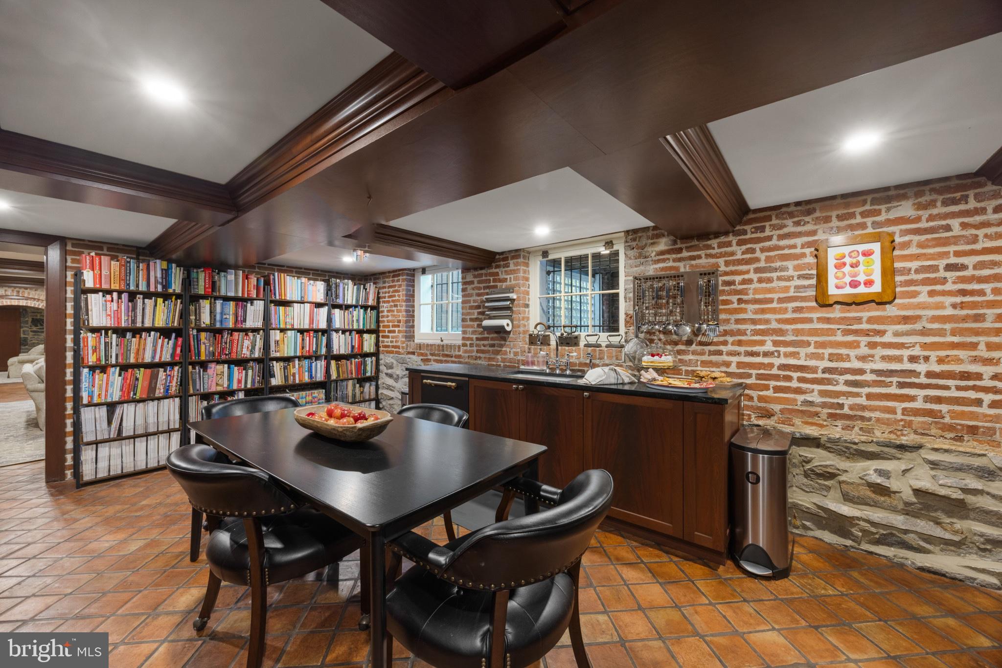 4102 Greenway Baltimore, MD 21218 - Photo 43 of 92 Lower level kitchen with exposed brick