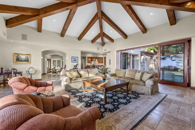 a view of a terrace with sky view