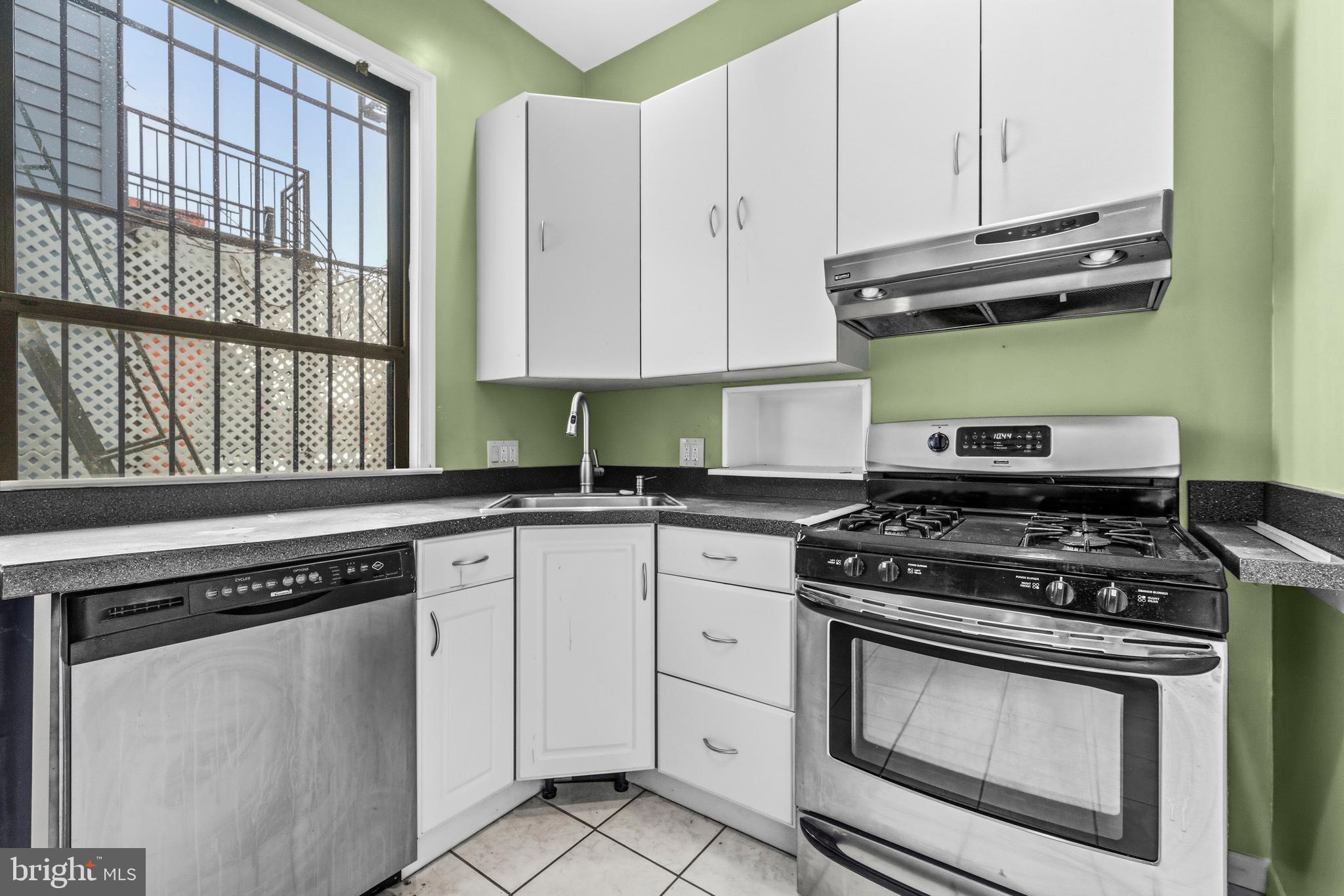 1920 11th Street Northwest Washington, DC 20001 - Photo 23 of 55 a kitchen with stainless steel appliances granite countertop a stove a sink and a microwave