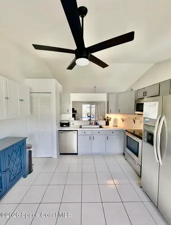 a kitchen with a cabinets and counter space