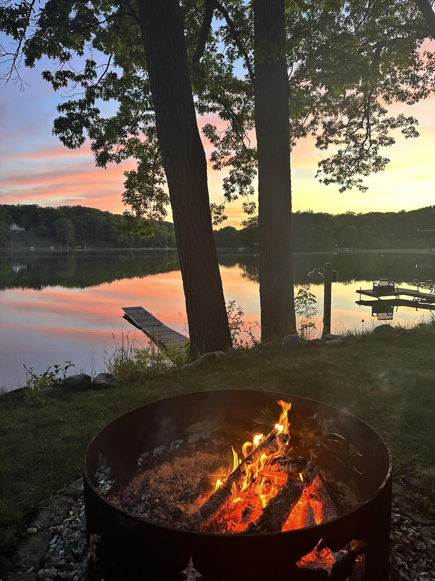6373 East Trail Ridge Road Fountain, MI 49410 - Photo 10 of 62 Campfire at sunset