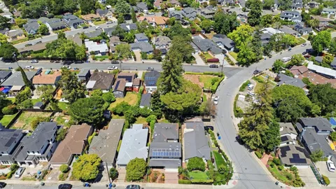 an aerial view of multiple house