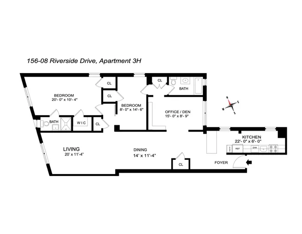 $1,025,000 | 156-08 Riverside Drive West, Unit 3H | Washington Heights