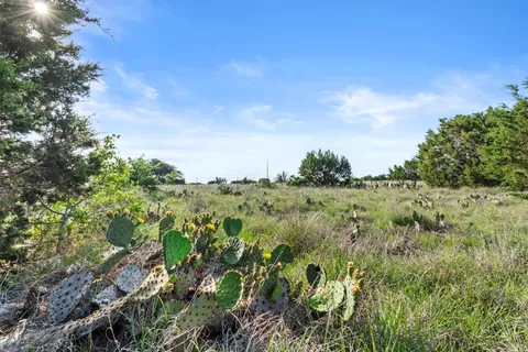 a view of a lake view with houses in back