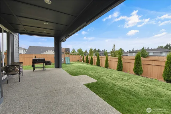 a view of a porch with a backyard